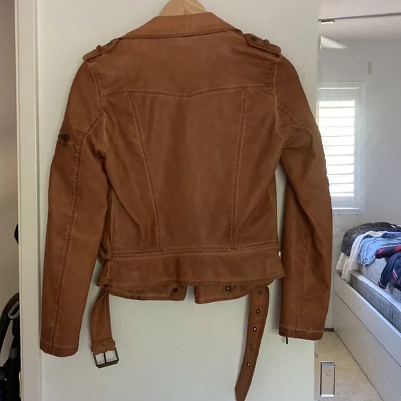 Zara Brown Faux Leather Jacket - Picture 3 of 3